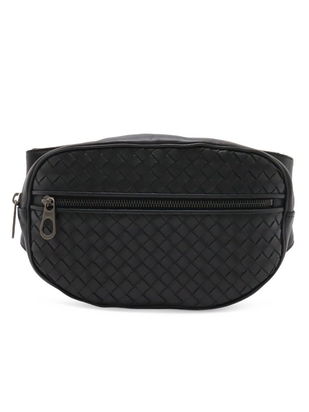 Bottega Veneta Intrecciato Belt Bag Waist Pouch Leather Black